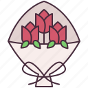 flower, bouquet, botanical, valentines, romantic, blossom, rose, gift