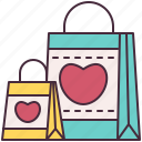 gift, bag, valentines, shopping, paper, present, buy, heart, love
