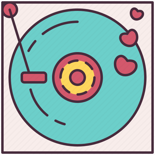 Love, song, listen, music, romantic, disc, record icon - Download on Iconfinder