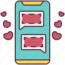message, smartphone, love, electronics, speech, bubble, chat, box, heart