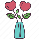 vase, love, heart, tree, plant, valentines, growth, romantic