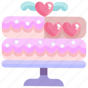 cake, heart, love, valentine