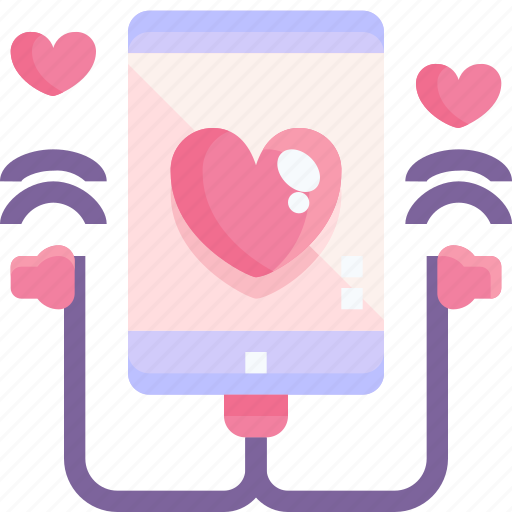 Heart, love, smartphone, song, valentine icon - Download on Iconfinder