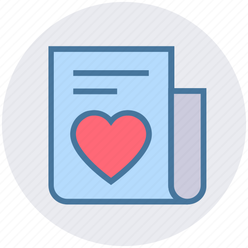 Document, heart, list, love, news, paper, valentine icon - Download on Iconfinder