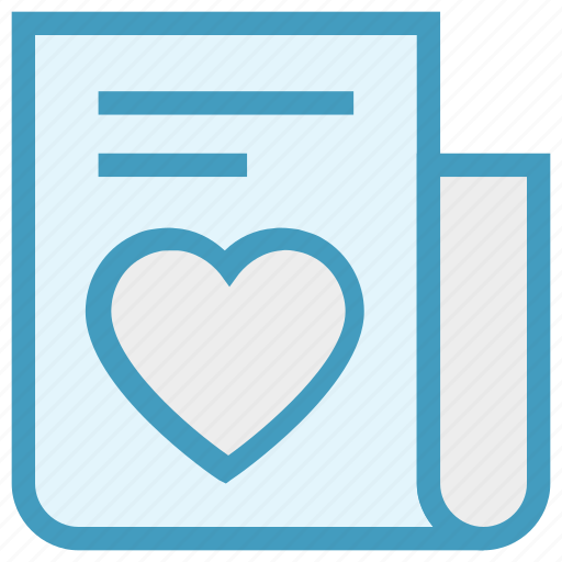 Document, heart, list, love, news, paper, valentine icon - Download on Iconfinder