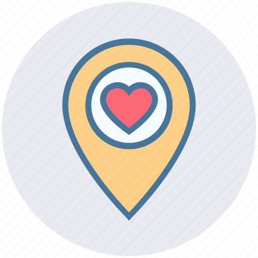 Heart, location, love, map, map pin, navigation, pointer icon - Download on Iconfinder