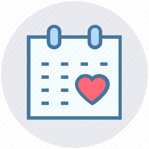 Calendar, date, day, heart, love, schedule, valentine day icon - Download on Iconfinder