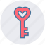 heart, heart key, key, key to heart, lock, love key, security 