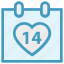 14 february, calendar, date, day, heart, valentine day 