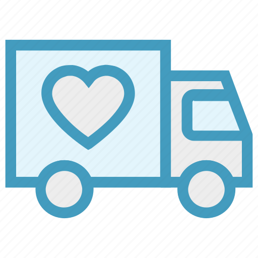 Delivery, gift, heart, shipping, transport, truck, valentine icon - Download on Iconfinder