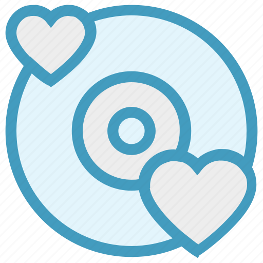 Cd, disk, dvd, heart, love, romantic music, romantic songs icon - Download on Iconfinder