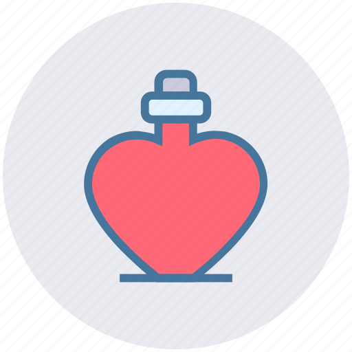 Heart bottle, heart shaped, perfume, perfume bottle, perfume with heart, scent, valentine perfume icon - Download on Iconfinder