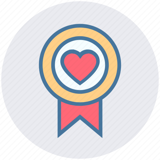 Achievement, award badge, badge with heart, heart, heart award, love award, medal icon - Download on Iconfinder
