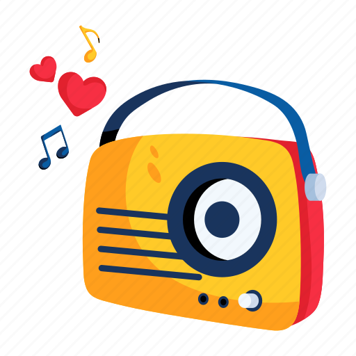 Love song, love music, romantic song, radio music, radio set icon - Download on Iconfinder