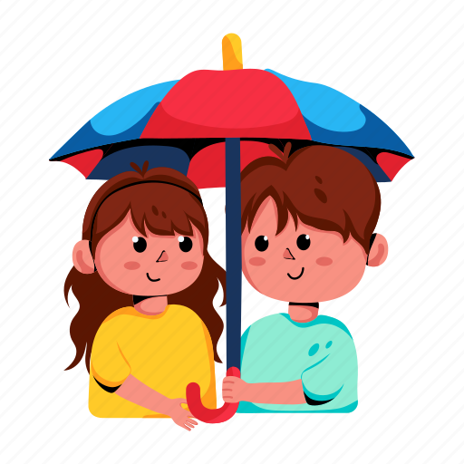 Umbrella romance, rain romance, couple umbrella, couple romance, young couple icon - Download on Iconfinder