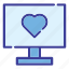 computer, online dating, love, like, monitor, love and romance, dating app, screen, heart 