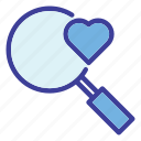 search, love, love and romance, valentines day, dating, magnifying glass, heart, find, searching