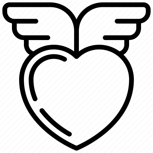 Fly, heart, heart wings, wedding icon - Download on Iconfinder