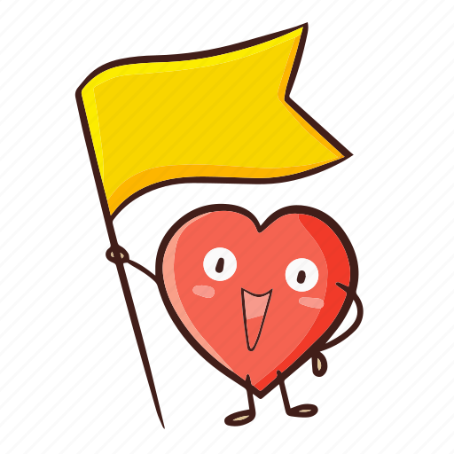 Heart, love, flag, valentine, romance, romantic icon - Download on Iconfinder