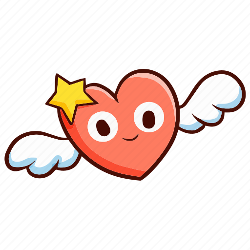 Smiling, heart, love, flying, valentine, romance, wedding icon - Download on Iconfinder