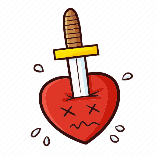 Stab, heart, love, sad, hurt, broken heart, romance icon - Download on Iconfinder