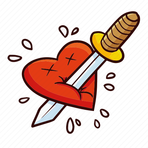 Love, hurt, sword, break up, broken heart, romance, heart icon - Download on Iconfinder