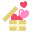 gift, box, love, heart, valentine