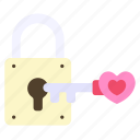 key, heart, love, valentine, lock