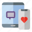 mobile app, love, dating app, valentines day, smartphone, tab, communication 