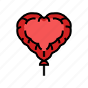 heart, balloon, love, valentine, romantic, card