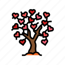 love, tree, heart, valentine, romantic, card