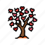 love, tree, heart, valentine, romantic, card 
