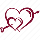 valentine, romantic, heart, love, arrow