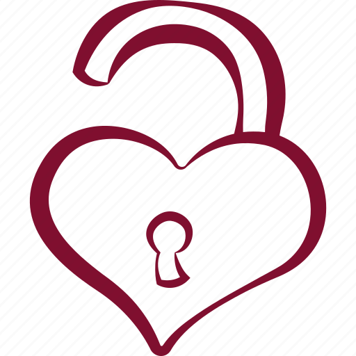 Valentine, heart, love, unlock, padlock, key, security icon - Download on Iconfinder