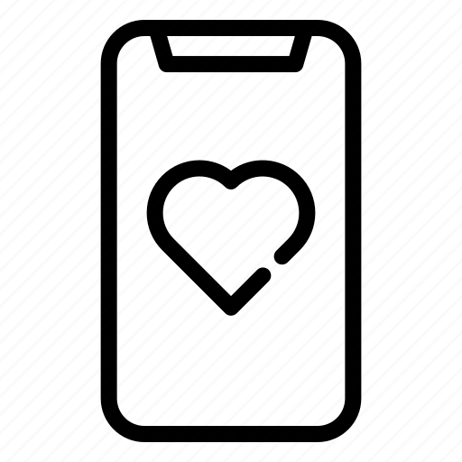 Smartphone, love, valentines day, celebrating, romance, heart, dating app icon - Download on Iconfinder