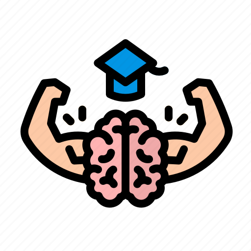 Brain, dumbbell, education, learning, strong icon - Download on Iconfinder
