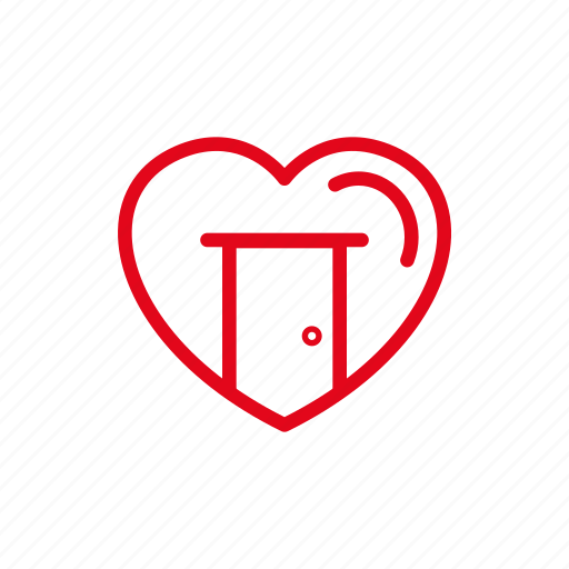 Close, door, heart, love, romance icon - Download on Iconfinder