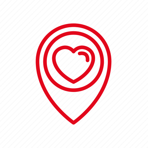 Heart, location, love, map, pin, romance icon - Download on Iconfinder