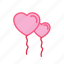 balloon, fly, heart, love, string, valentine 