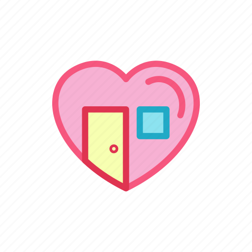 Door, heart, house, love, window, romance, wedding icon - Download on Iconfinder