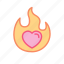fire, flame, heart, hot, love 
