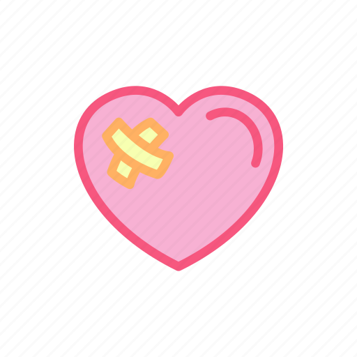 Heart, love, pain, plaster, wound icon - Download on Iconfinder