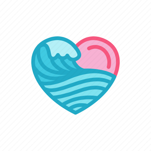 Love Ocean Sea Surfing Wave Heart Valentine Icon Download On Iconfinder