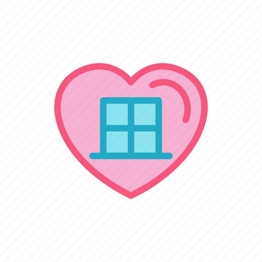 Heart, love, room, window icon - Download on Iconfinder