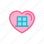 heart, love, room, window 