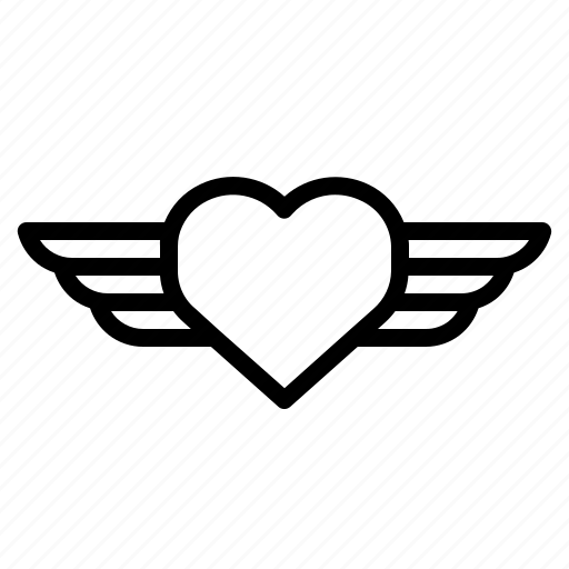 Fly, heart, love, romance, romantic, valentine, wings icon - Download on Iconfinder