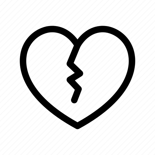 Broken heart, borken, heart, crack, cracked, ui, user interface icon - Download on Iconfinder