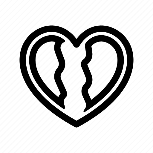 Cracked, heart, broken, inside, divorce, brake up, user interface icon - Download on Iconfinder