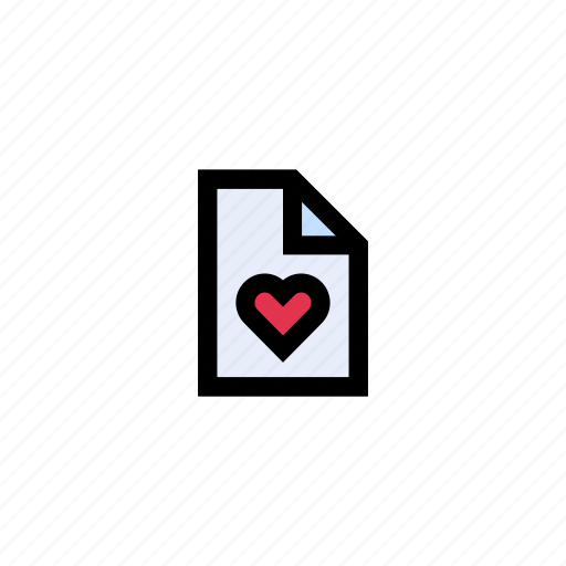 Document, file, heart, love, romance icon - Download on Iconfinder