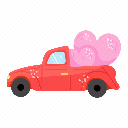 Valentine car, wedding car, wedding vehicle, transport, automobile sticker - Download on Iconfinder
